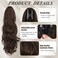 BARSDAR Brown Ponytail Extensions - 20 Inch Claw Clip in Ponytail Hair Extensions for Women, Long Wavy Ponytails Synthetic Claw Clip in Pony Tails Hairpieces Daily - Brown