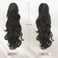 BARSDAR Black Ponytail Extensions - 20 Inch Claw Clip Ponytail Hair Extensions for Women - Long Wavy Synthetic Claw Clip in Pony Tails Hairpieces Daily Party - Natural Black