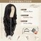 BARSDAR Long Black Wig - 26 Inch Long Wavy Middle Part Wig for Women - Curly Wavy Natural Looking Soft Synthetic Hair Replacement Wigs Daily Party Halloween Wig - Natural Black