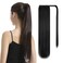 BARSDAR Straight Ponytail Extension - 26 Inch Long Straight Wrap Around Ponytail for Women Clip in Ponytail Hair Extensions Synthetic Black Hair Pony Tails Hairpieces Daily - Black