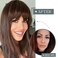 BARSDAR Human Hair Clip in Bangs - Human Hair Bangs Clip in Extensions for Women, French Thick Brown Hair Bangs Clip on Fringe Real Human Hair Bangs Hairpieces Daily - Golden Chestnut Brown