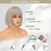 BARSDAR Short Bob Wig With Bangs - 12 Inch Gray Short Straight Bob Wig With Bangs for Women - Short Bob Wigs Natural Looking Soft Synthetic Wigs Daily Party Halloween - Grey