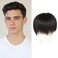 Untrimmed Hand Tied Lace/Slik Base Toupee with Biological Scalp Toupee Human Hair Extension Clip in Hairpieces Topper Top HairPiece for Men (5.9"*7.9", Slik Base Toupee, Natural Black)