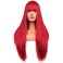BERON Red Wigs Straight Long Hair Wigs with Bangs Women Fashion Heat Resistant Synthetic Natural Looking Wig for Cosplay Party or Daily Use