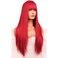 BERON Red Wigs Straight Long Hair Wigs with Bangs Women Fashion Heat Resistant Synthetic Natural Looking Wig for Cosplay Party or Daily Use