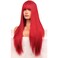 BERON Red Wigs Straight Long Hair Wigs with Bangs Women Fashion Heat Resistant Synthetic Natural Looking Wig for Cosplay Party or Daily Use