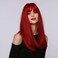 incohair Long Red Wig with Bangs Wine Red Wig for Women Long Straight Wig Fiber Synthetic Wig Halloween or Daily Use, 20inch