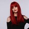 incohair Long Red Wig with Bangs Wine Red Wig for Women Long Straight Wig Fiber Synthetic Wig Halloween or Daily Use, 20inch