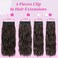 Dark Brown Clip in Long Wavy Curly Hair Extensions Naturally Smooth Synthetic Hair Extensions for Women Double Weft Thick Hairpieces for Thinning Hair (20Inch, 4Pcs)