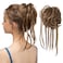 CJL HAIR Messy Bun Hair Piece Curly Hair Bun Extensions with Straight Tails Synthetic Hair Scrunchies Ponytail Hairpieces for Women Brunette/Honey Blonde