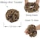 Elaine Big Messy Bun Extension Curly Hair Buns Hair Pieces for Women Synthetic Wavy Large Scrunchies Thick Updo Ponytail (Medium Ash Brown &amp; Light Ash Blonde Highlights -#83A)