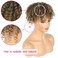 Brown Curly Hair Topper for Women with Bangs Wiglets Hairpieces for Thinning Hair, Synthetic Short Afro Kinky Curly Clip in Bangs Hair Toppers Hair Pieces for Black Women Hair Topper(1B/27#)
