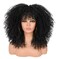 ANNISOUL 16Inch Curly Wigs for Black Women Black Afro Bomb Curly Wig with Bangs Synthetic Fiber Glueless Long Kinky Curly Hair