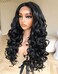 BlackSwern Bouncy Big Curly Lace Front Wig Pre Plucked, Gorgeous Wavy Wig Feathered Hair Around, Face Framing Curtain Bangs, Hairline Illusion HD Lace Wig for Black Women, Black Color