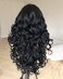 BlackSwern Bouncy Big Curly Lace Front Wig Pre Plucked, Gorgeous Wavy Wig Feathered Hair Around, Face Framing Curtain Bangs, Hairline Illusion HD Lace Wig for Black Women, Black Color