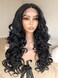 BlackSwern Bouncy Big Curly Lace Front Wig Pre Plucked, Gorgeous Wavy Wig Feathered Hair Around, Face Framing Curtain Bangs, Hairline Illusion HD Lace Wig for Black Women, Black Color