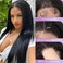 testar Black Lace Front Wigs 13x6 HD Lace Frontal Straight Wigs 30 Inch Natural Black Lace Wig Synthetic Lace Front Wig for Women Daily Use