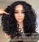 BlackSwern Curly Lace Front Wigs Pre Plucked, Lace Front Wigs Curly Hair Synthetic Lace Front Wig, Glueless Big Curly Wigs for Black Women Natural Black Color