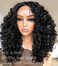 BlackSwern Curly Lace Front Wigs Pre Plucked, Lace Front Wigs Curly Hair Synthetic Lace Front Wig, Glueless Big Curly Wigs for Black Women Natural Black Color