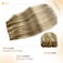 Hand Tied Weft Hair Extensions Human Hair Light Brown Highlight Platinum Blonde Sew in Hair Extensions Real Human Hair Balayage Weft Hair Extension Human Hair Full Head Sew in Hair Bundles 120g 22Inch