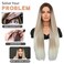 7JHH Wigs 32in Long Silver Grey Ombre Wigs Natural Heat Resistant Fiber Synthetic Layered Straight Grey White Ombre Wigs with Dark Roots Women Wigs for Holiday Festival Chrismas Daily Party Daily Used