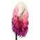 Blonde Ombre Pink Lace Front Wig Bodywave Half Hand Tied Heat Resistant Fiber Hair 3 Tone Synthetic Lace Front Wigs for Fashion Women