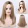 BLONDE UNICORN Blonde Shoulder Length Straight Wig for Women,Synthetic Hair for Natural Daily Use 18IN