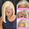 12 Inch 613 Blonde Bob Wig Human Hair 180 Density Straight Lace Front Wigs Human Hair Pre Plucked 613 Lace Front Wig Human Hair Short Blonde Wig 13x4 HD Lace Frontal Short Bob Wigs for Black Women