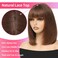 Bob Wig with Bangs Human Hair Glueless Bob Wig Human Hair 10 Inch Brown Cheap Human Hair Wigs 2.5X1 inch Short Human Hair Wigs For Black Women Straight Human Hair Wigs
