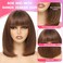 Bob Wig with Bangs Human Hair Glueless Bob Wig Human Hair 10 Inch Brown Cheap Human Hair Wigs 2.5X1 inch Short Human Hair Wigs For Black Women Straight Human Hair Wigs