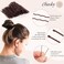 obeboy U Shaped Hair Pins, 300 PCS Brown Bobby Pins with Box Hair Pins for Women Girls Hair Buns Updos French Twists, for Thick/Thin Hair 2.4 Inch