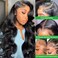 30 Inch 13x6 Body Wave Lace Front Wigs Human Hair 180% Density Transparent 13x6 Lace Frontal Wigs Pre Plucked Body Wave Wigs Human Hair for Women Glueless Wigs with Baby Hair