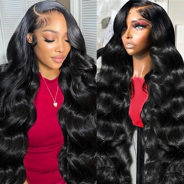 30 Inch 13x6 Body Wave Lace Front Wigs Human Hair 180% Density Transparent 13x6 Lace Frontal Wigs Pre Plucked Body Wave Wigs Human Hair for Women Glueless Wigs with Baby Hair
