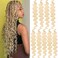 Unionbeauty 24 Inch Blonde Body Wave Braiding Hair 9 Packs Pre-Feathered Braiding Hair for Goddess Box Braids Crochet Hair Synthetic French Curl Crochet Braids Hair Extensions for Black Woman(613#)