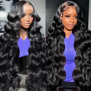 28" Body Wave Lace Front Wigs Human Hair Pre Plucked 13x4 HD Lace Front Wigs Human Hair 180% Density Glueless Wigs Body Wave Human Hair Wig Lace Frontal Human Hair Wigs for Black Women with Baby Hair