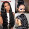 MDRTIRIM Big Wave Wigs Pre Plucked 13x4 HD Transparent Lace Frontal Wigs 180 Density Glueless Wigs High Temperature Synthetic Fibers for Black Women Natural Color 30 inch