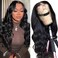 Body Wave Lave Front Wigs Human Hair Pre Plucked 13x4 HD Transparent Lace Frontal Human Hair Wig with Baby Hair 180% Density Lace Front Body Wave Wigs Natural Black 22 Inch