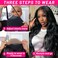 180% Density 5x5 HD Lace Closure Wigs Human Hair Glueless Wigs Human Hair Pre Plucked Pre Cut for Beginners Body Wave Lace Front Wigs Human Hair for Women Natural Black 16 Inch