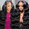 180% Density 5x5 HD Lace Closure Wigs Human Hair Glueless Wigs Human Hair Pre Plucked Pre Cut for Beginners Body Wave Lace Front Wigs Human Hair for Women Natural Black 16 Inch