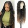 Boho Knotless Braided Wigs for Black Women Bohemian Box Braided Wigs Double Full Lace Braided Wigs with Baby Hair Synthetic Light Brown Boho Braid Wig 36Inch（1B/27）