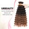 Boho Braids Human Hair Urbeauty Human Braiding Hair for Boho Knotless Braids Deep Wave Bulk Human Hair for Braiding Bohemian Curly Human Hair Brown with Highlights T4/30 Boho Braids/Twist/Locs 18in
