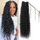Boho Crochet Braids Human Hair Mixed 24 Inch Goddess Crochet Boho Box Braids with Human Hair Mixed Curls Brown Color Bohemian Braids Crochet Hair for Black Women Human Hair(24Inch Natural Black)