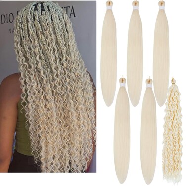 Blonde Braiding Hair Pre stretched for Boho Braids Bohemian Pre stretched Braiding Hair