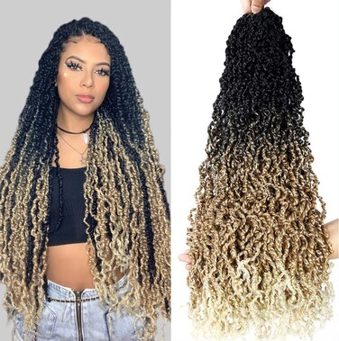 SOKU Majesty Twist Crochet Hair 26" - 5 Packs Pre Twisted Passion Twist Crochet Hair Ombre Blonde Senegalese Twisted Synthetic Braiding Extensions for Women Pre-looped