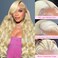 28 Inch 613 13x6 Lace Front Wig Human Hair 200 Density Blonde Wig Human Hair 613 Body Wave Blonde HD Lace Front Wigs Human Hair Pre Plucked 613 Lace Frontal Wigs