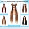 Boho Braided Wig Box Braid Wig Triangle Knotless Braided Wigs for Women Braided Lace Front Wigs with Baby Hair 36" Mix Brown and Light Brown Human Hair Blended Full Double Lace Braid Wig