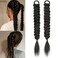 2Pcs Natural Hair Ponytail Extension, Braided Ponytail Extensions Soft Synthetic Natural Hair Pieces for Women Girls Daily Wear (Black)