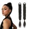 2Pcs Natural Hair Ponytail Extension, Braided Ponytail Extensions Soft Synthetic Natural Hair Pieces for Women Girls Daily Wear (Black)