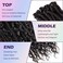 24 Inch 3 In 1 Synthetic Hair Dreadlock Extensions 30 Strands SE Dreads Extensions 100% Handmade Soft Single Ended Straight Curly Boho Wavy Dreads Natural Black (1B#, 30S)