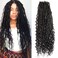 24 Inch 3 In 1 Synthetic Hair Dreadlock Extensions 30 Strands SE Dreads Extensions 100% Handmade Soft Single Ended Straight Curly Boho Wavy Dreads Natural Black (1B#, 30S)
